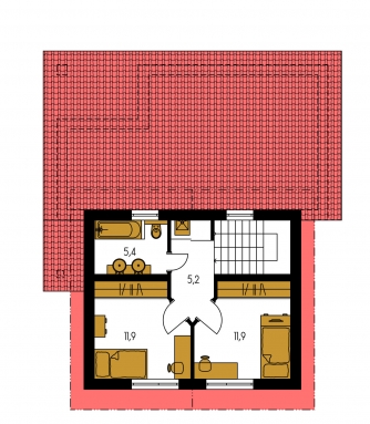 Mirror image | Floor plan of second floor - TREND 294